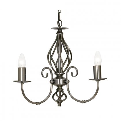 Oaks Lighting Tuscany 3 Light Chandelier Antique Silver