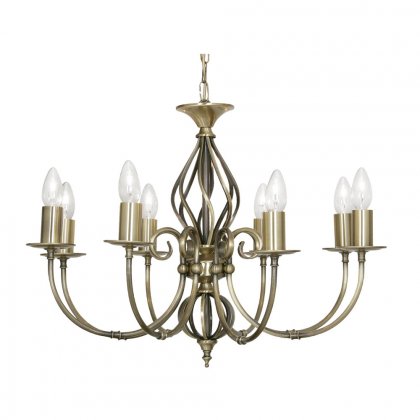 Oaks Lighting Tuscany 8 Light Chandelier Antique Brass