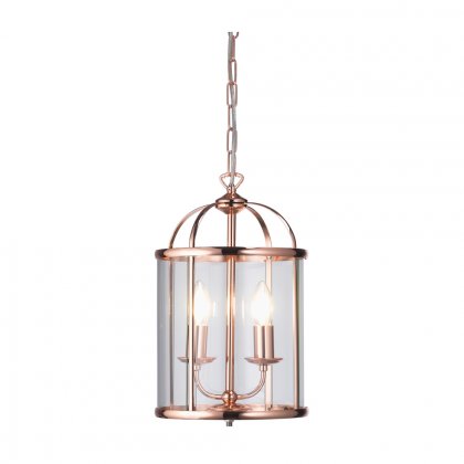 Oaks Lighting Fern 2 Light Lantern Style Pendant Copper