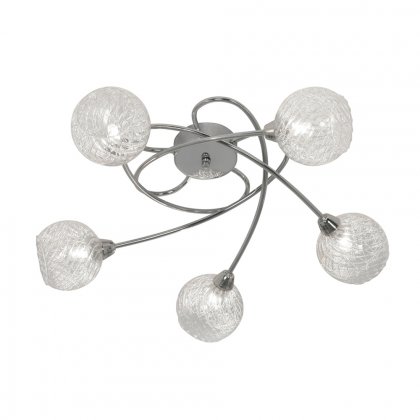 Oaks Lighting Tarn 5 Arm Semi-Flush Ceiling Light Chrome