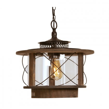 Oaks Lighting Mykyl Wood Pendant Dark Wood