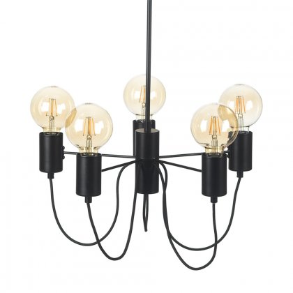 Oaks Lighting Tala 5 Light Chandelier Black