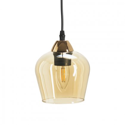 Oaks Lighting Arion Brandy Glass Shaped Pendant Amber