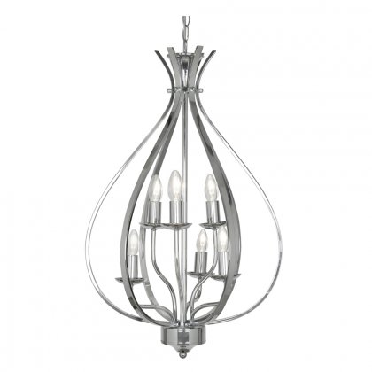 Oaks Lighting Araba 6 Light Chandelier Chrome