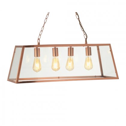 Oaks Lighting Riga 4 Light Chandelier Copper