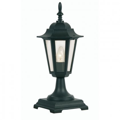 Oaks Lighting Haxby Outdoor Pedestal Lantern Black