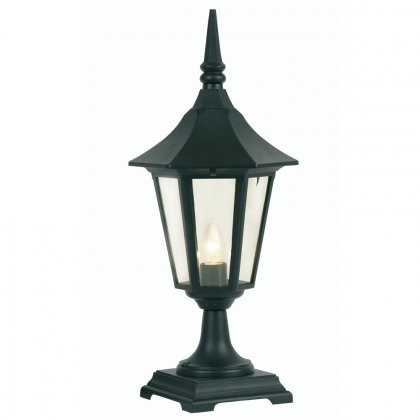 Oaks Lighting Cardinal Outdoor Pedestal Lantern Black