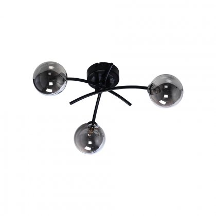 Oaks Lighting Marne 3 Lamp Semi Flush Ceiling Light Black