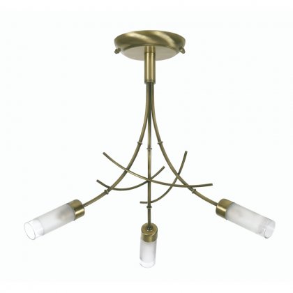 Oaks Lighting Oslo 3 Light Semi-Flush Pendant Antique Brass