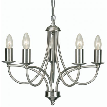 Oaks Lighting Loop 5 Light Chandelier Antique Chrome