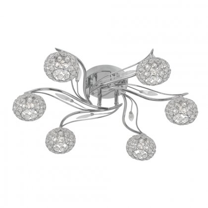 Oaks Lighting Esmee 6 Light Semi-Flush Pendant Chrome