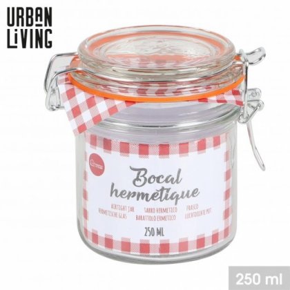 Urban Living Glass Storage Jar with Glass Clip Lid - 250ML