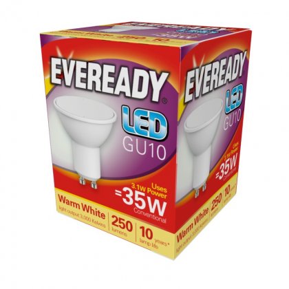 Eveready LED GU10 3W 235lm Warm White 3000k