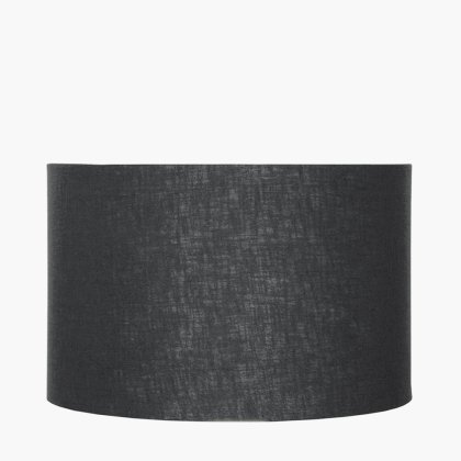 Pacific Lifestyle Lino Self Lined Linen Drum Lampshade 35cm - Black