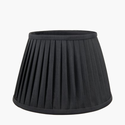 Pacific Lifestyle Lyndon Poly Cotton Knife Pleat Tapered Lampshade 35cm - Black