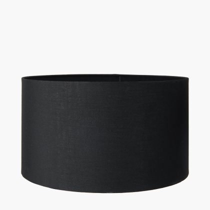 Pacific Lifestyle Harry Poly Cotton Cylinder Drum Lampshade 25cm - Black