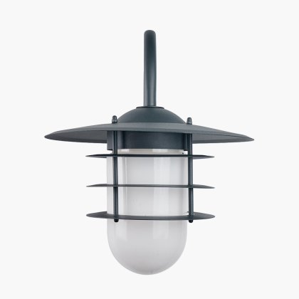 Pacific Lifestyle Centauri Metal and Opaque Glass Wall Light - Dark Grey