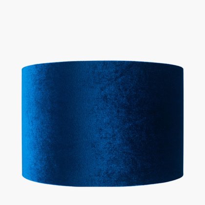 Pacific Lifestyle Bow Velvet Cylinder Lampshade 35cm - Sapphire