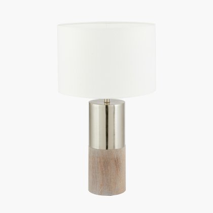 Pacific Lifestyle Etosha Table Lamp - Grey Wood and Silver Metal