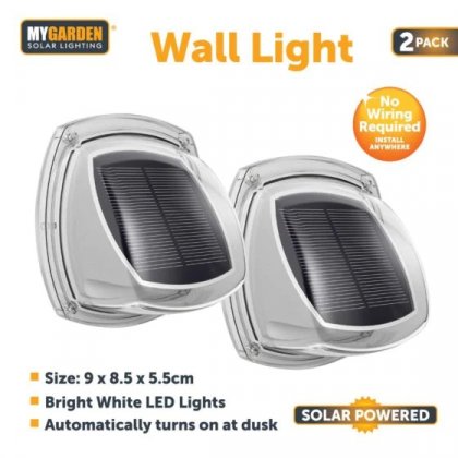 My Garden 2pk Solar Powered Wall Light