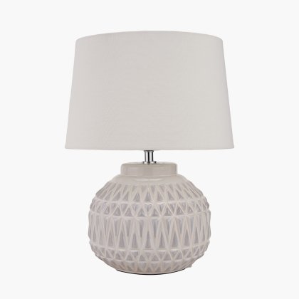 Pacific Lifestyle Anneli Aztec Texture Ceramic Table Lamp - Warm White