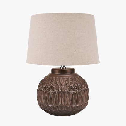 Pacific Lifestyle Anneli Aztec Texture Ceramic Table Lamp - Bronze