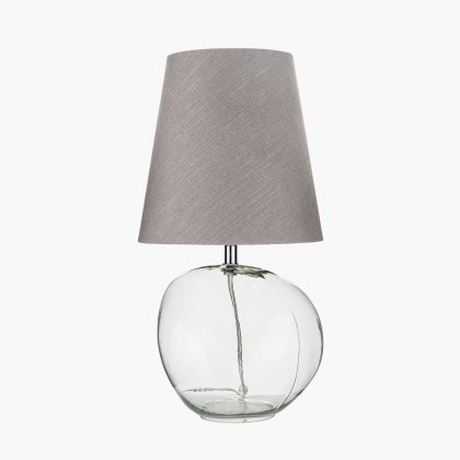 Pacific Lifestyle Hallie Clear Glass Table Lamp with Grey Shade