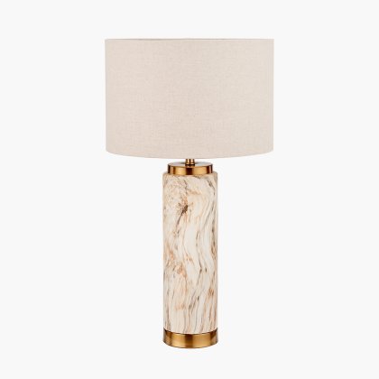 Pacific Lifestyle Carrara Ceramic Tall Table Lamp - Natural Stone Effect