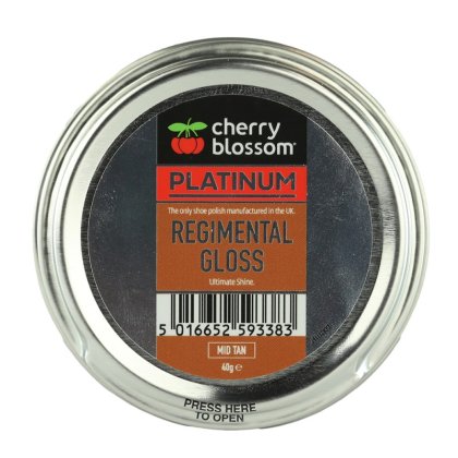 Cherry Blossom Platinum Regimental Gloss Shoe Polish 40g - Mid Tan