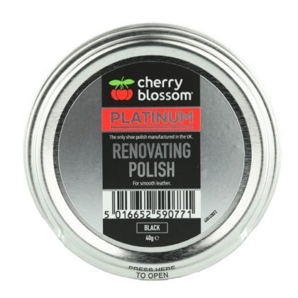 Cherry Blossom Platinum Renovating Shoe Polish Black -50ml
