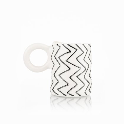 Siip Fundamental Geo Espresso Mug Black Zig Zag