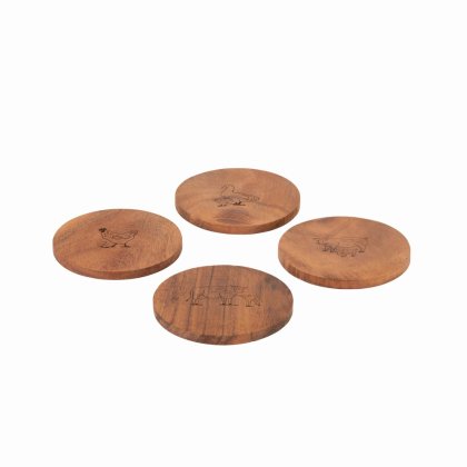 Woodbury Lane Set of 4 Wooden Coasters