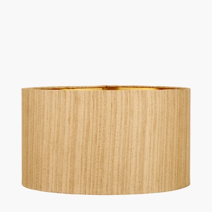 Pacific Lifestyle Stellan Slubbed Faux Silk Gold Lined Cylinder Lampshade 40cm - Gold
