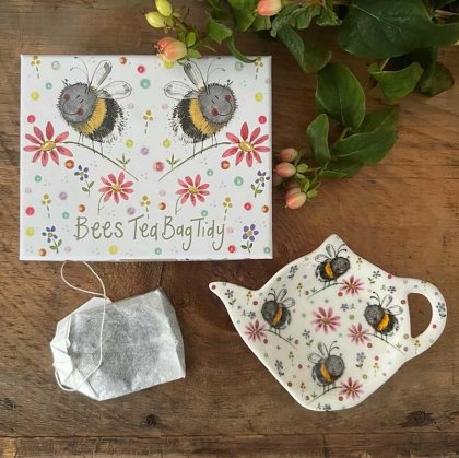 Alex Clark Tea Bag Tidy - Bees and Flowers