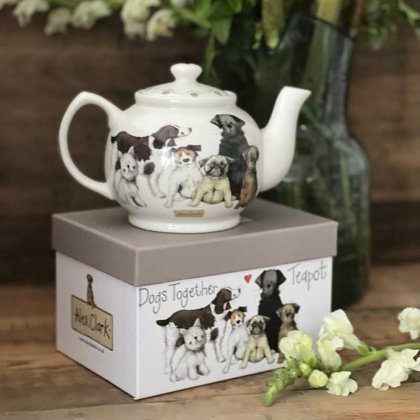 Alex Clark Tea Pot - Dogs Together