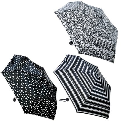 Drizzles Supermini Ball Handle Black & White Umbrella - Assorted