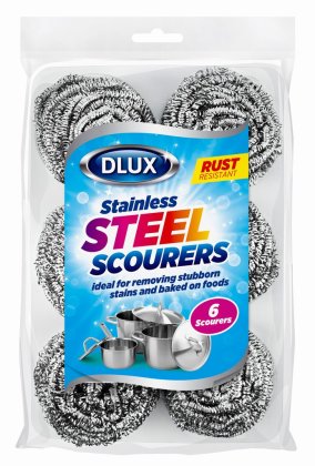 6pk Stainless Steel Scourers