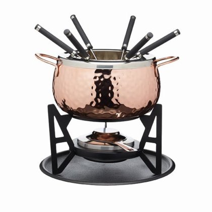 Artes Hand Finished Copper Effect Fondue Set