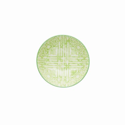 KitchenCraft Ceramic Bowl 16cm - Green and White Tile