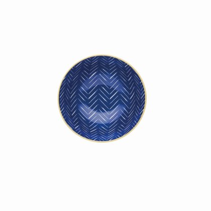 KitchenCraft Ceramic Bowl 16cm - Leafy Indigo