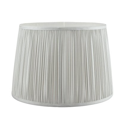 Laura Ashley Hemsley Pleated Silk Empire Drum Shade Silver 25cm/10 inch