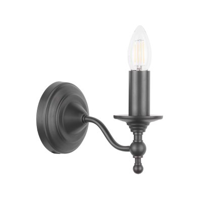 Laura Ashley Ludchurch Single Wall Light Industrial Black Bracket Only