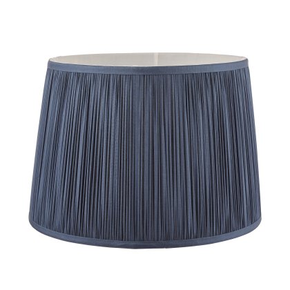 Laura Ashley Hemsley Pleated Silk Empire Drum Shade Midnight Blue 25cm/10 inch
