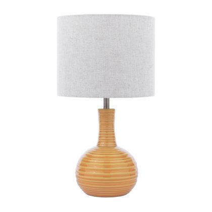 Laura Ashley Padley Table Lamp Yellow Ceramic and Antique Brass with Shade