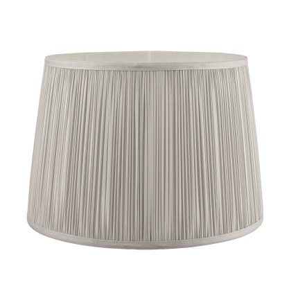 Laura Ashley Hemsley Pleated Silk Empire Drum Shade Silver 20cm/8 inch