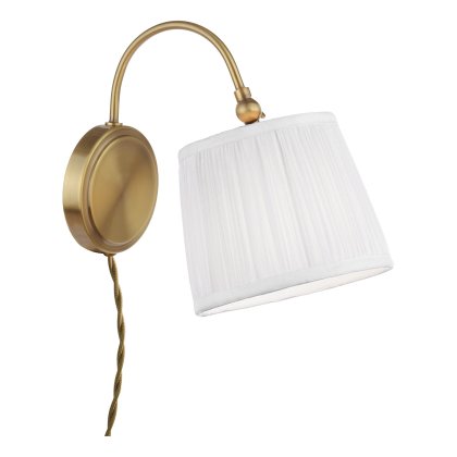 Laura Ashley Hemsley Wall Light Antique Brass and Ivory with Shade