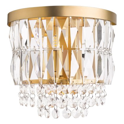 Laura Ashley Rhosill Wall Light Crystal and Matt Antique Brass