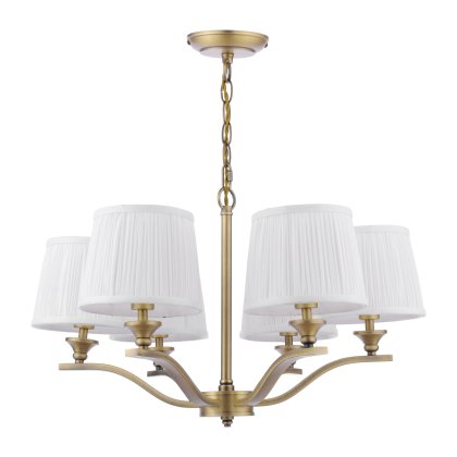Laura Ashley Hemsley 6 Light Chandelier Matt Antique Brass with Shade