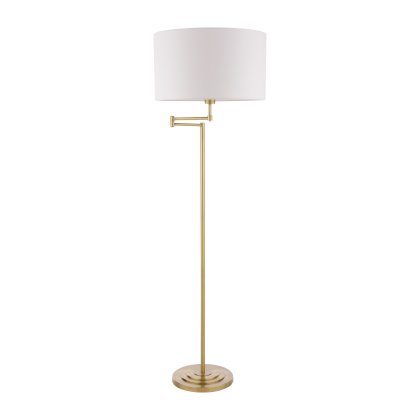 Laura Ashley Marlowe Floor Lamp Antique Brass with Shade