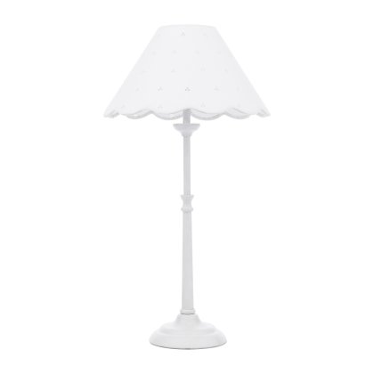Laura Ashley Cordwell Table Lamp Matt White with Shade